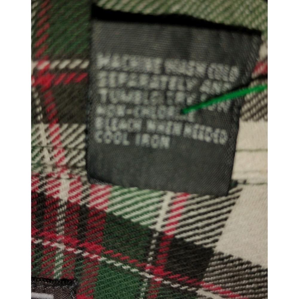 Vtg David Taylor Shirt XL Mens Flannel Plaid Red Green White 100% cotton 90s - Picture 8 of 8